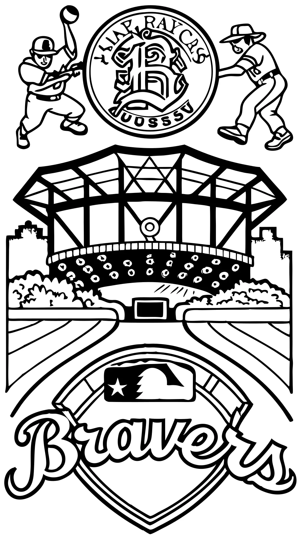 braves baseball coloring pages